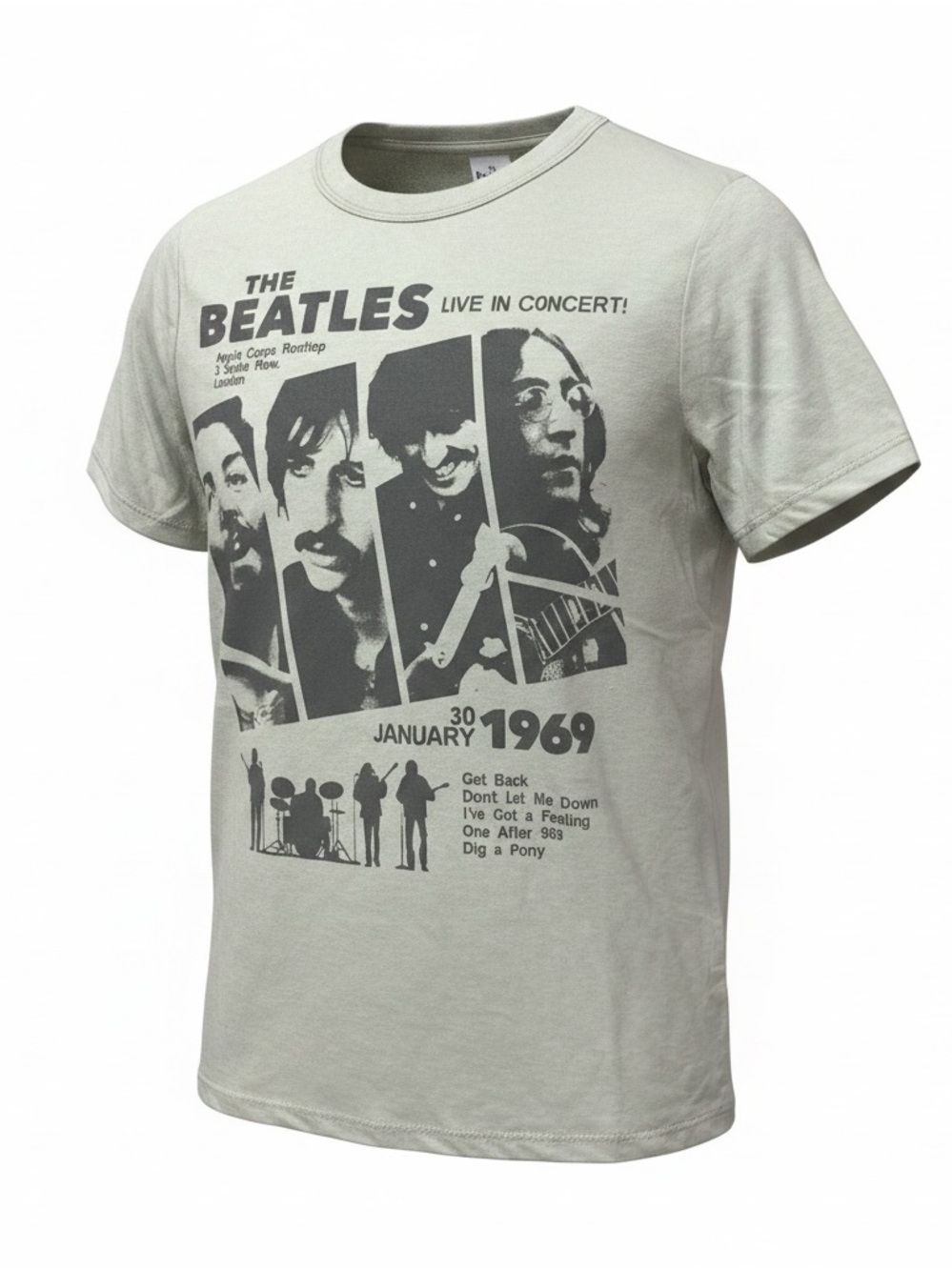The Beatles Live In Concert Graphic Tee - Light Gray